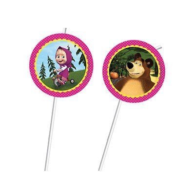 Трубочки для коктейля Маша и Медведь