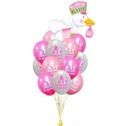 Букет из шаров Аист девочка