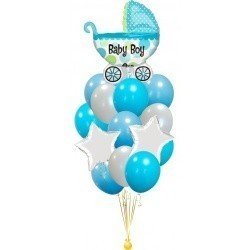 Букет из шаров на выписку для мальчика