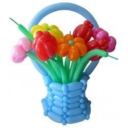 Букет из шаров в корзине