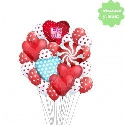 Букет из шаров сердечки