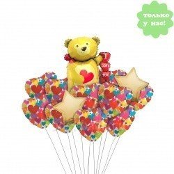 Букет из шаров мишка с признанием