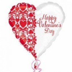 Сердце бело-красное Валентинов День