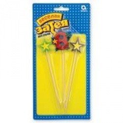 Свечи для торта на пиках 8 Звезды 3 шт