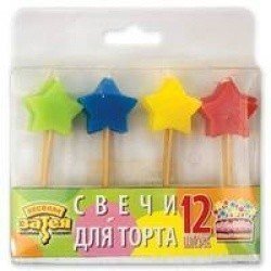  Свечи для торта на пиках Звезда 12 шт