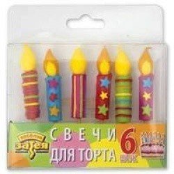 Свечи для торта на пиках Свеча 6 шт