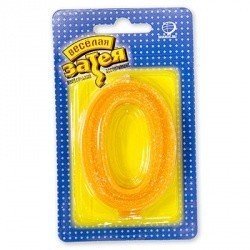 Свеча  цифра Блеск 0  8 см