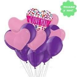 Букет из шаров Розовые Сердца