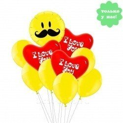 Букет из шаров Усатая Любовь