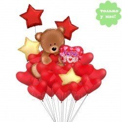 Букет из шаров Мишка Тедди
