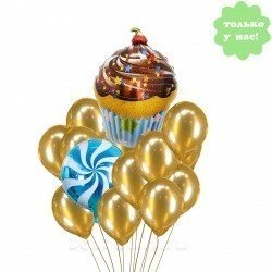 Букет из шаров С днем рождения, Кекс