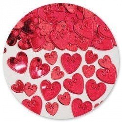  Конфетти Сердца с вензелем красн 14 гр