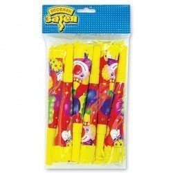 Горн с бахромой Клоун с шарами 6шт