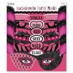 Маска Девичник с перьями 6шт