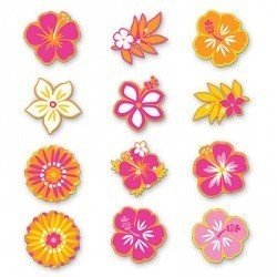 Баннер-комплект Гаваи Цветы ассорти 12шт