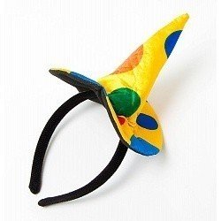 Ободок Желтая шляпка в горох конус