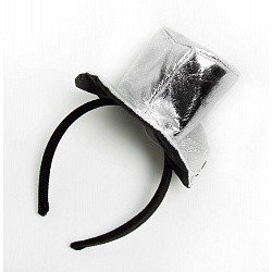 Ободок Серебряная шляпка блестящая