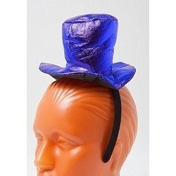 Ободок Синяя шляпка блестящая