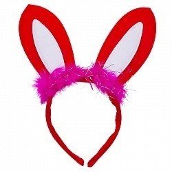 Ободок с ушками Зайка красные ушки