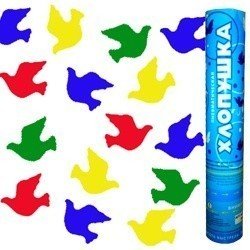 Пневмохлопушка 30 см Металлизированные голуби