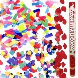 Пневмохлопушка 60 см Бумажное конфетти и лепестки роз