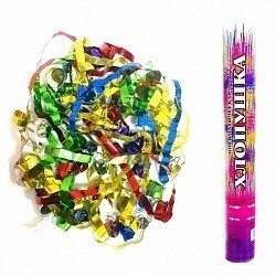 Пневмохлопушка 30 см Металлизированная лента