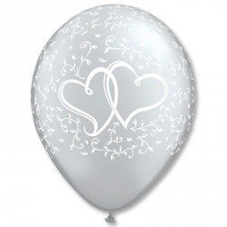 Облако шаров Сердца переплетенные 100 шт