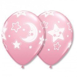 Облако шаров Луна и Звезды р 25 шт