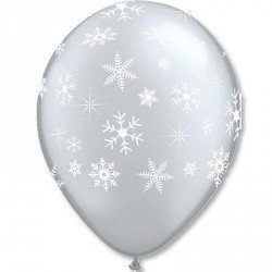 Облако шаров Снежинки Silver 100 шт