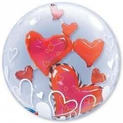 Шар в шаре BUBBLE Парящие Сердца