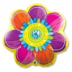 Шар ФИГУРА Цветок оранжево-фиолетовый