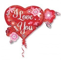 Шар фигура ILY Сердца и цветы