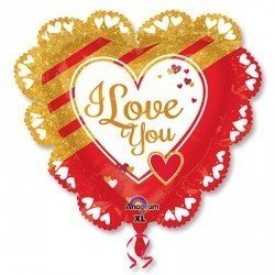 Шар LOVE Золотое и красное
