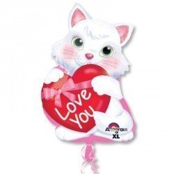 Шар фигура ILY Котенок с сердцем