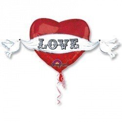 Шар фигура Love Сердце с крыльями