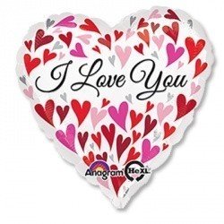 Шар Джамбо ILY Водопад сердец