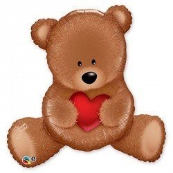 Шар фигура Мишка плюшевый с сердцем