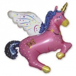 Шар фигура Единорог волшебн. розовый