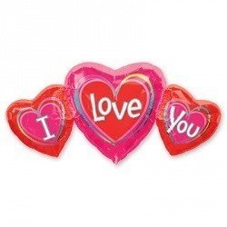 Шар фигура ILY Три сердца