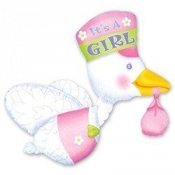 Шар фигура Аист розовый