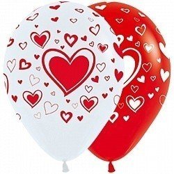 Облако шаров Множество сердец 50 шт