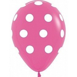 Облако розовых шаров Белые точки 100 шт