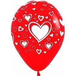 Облако красных шаров Сердца 100 шт