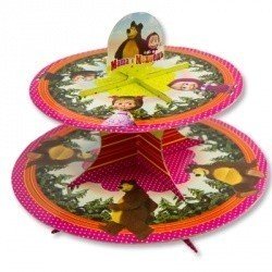 Стойка для кексов Маша и Медведь, 2 яруса