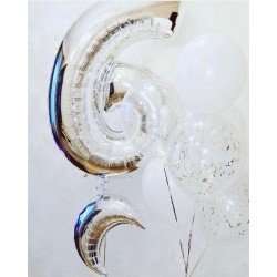 Готовое решение на День Рождения белый с серебром