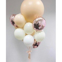 Букет из шаров Ваниль и Розовое золото