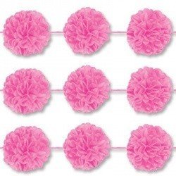 Гирлянда-помпоны Ярко-розовые, 2 штуки