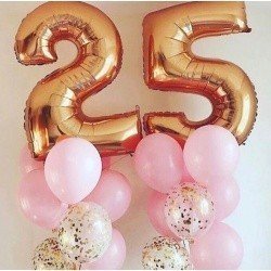 Фонтаны из шаров с цифрой