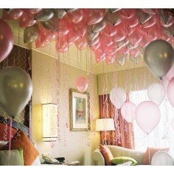 Шарики под потолок  Розовое серебро 25 шт 