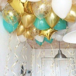 Шарики под потолок Золото Тиффани 25 шт